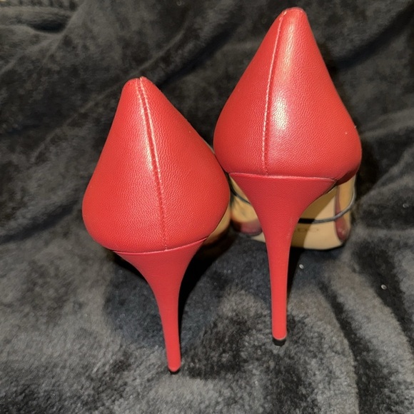 Aldo Red and Clear Sided Stiletto Style Heels Ladies Size 8 US women’s New* - Picture 5 of 9